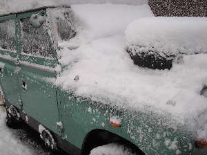 Land Rover winter scene